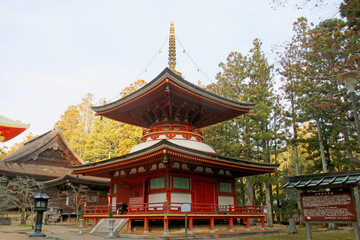 Obraz premium 東塔・壇上伽藍・高野山（和歌山県・高野町）