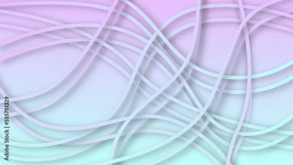 Wall mural abstract background with curved lines and pastel-colored gradient