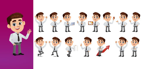 Business people with different poses. vector