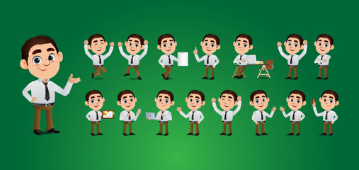 Business people with different poses. vector