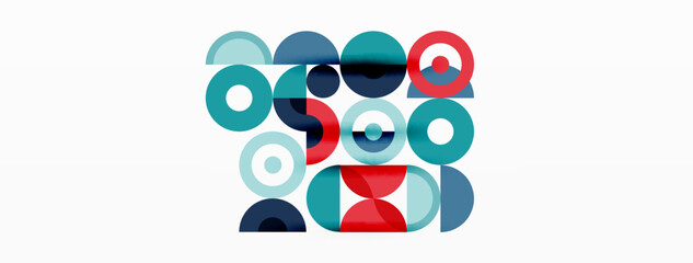 Colorful circle abstract background. Minimal geometric template for wallpaper, banner, presentation