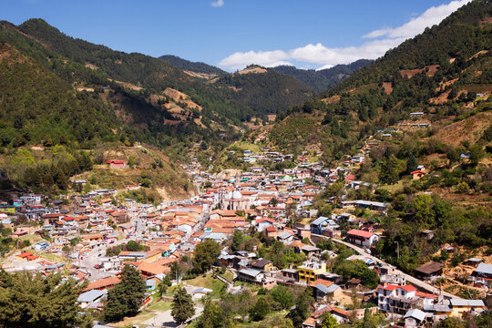 Overview of Town, Angangueo, Michoacan, Mexico
