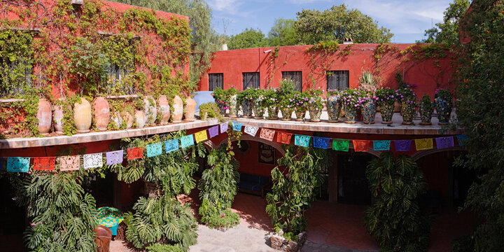 Courtyard of Hotel, San Miguel de Allende, Guanajuato, Mexico