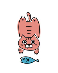 レトロポップ　かわいいトラ猫のイラスト素材