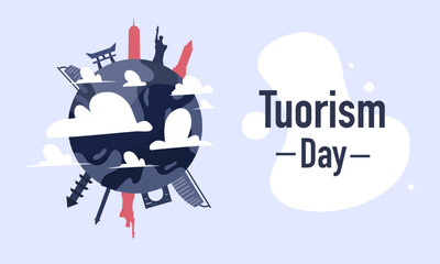 tourism day illustration vector design for tourism event vector