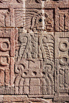 Carving in Quetzalpapalotl Palace, Teotihuacan Archaeological Site, Mexico