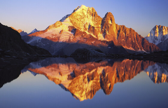 Aiguille Verte Reflected in Lac Blanc, Chamonix, France