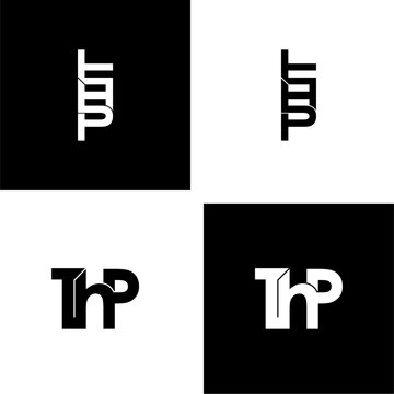 thp letter initial monogram logo design set