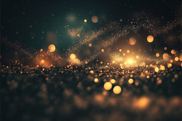 Realistic background for Christmas projects with blurred colors and shiny particles.