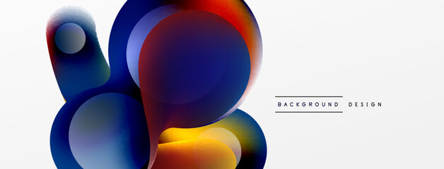 Fluid abstract background. Liquid color gradients composition. Round shapes and circle flowing design for wallpaper, banner, background or landing