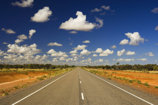 Road In Australian Outback, Queensland, Australia