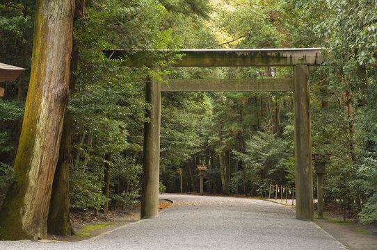 Torii Gate, Ise Shrine, Kansai, Honshu, Japan