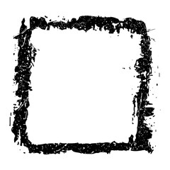 Black rough grunge frame. Stain vector texture. Isolated. Vector brush stroke. Modern splattered dirty design element for grungy effect. Distressed banner. Rectangles for image