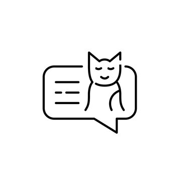 Message from a cat. Pixel perfect, editable stroke icon