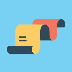 Long list icon. Multicolored list of goals. Evaluation of information and presentation. Poster or banner for website. Motivation and time management, workflow. Cartoon flat vector illustration