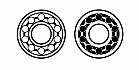 outline silhouette ball bearing icon set isolated on white background