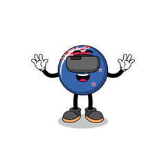 Illustration of new zealand flag with a vr headset