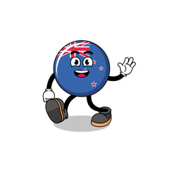 new zealand flag cartoon walking