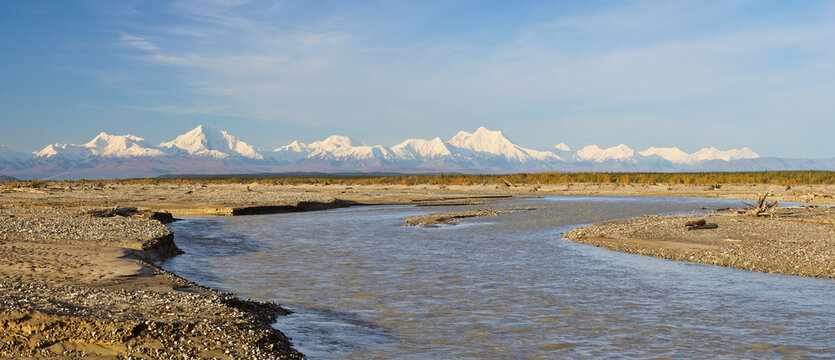Alaska Range and Delta River, Alaska, USA