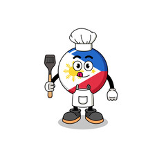 Mascot Illustration of philippines flag chef