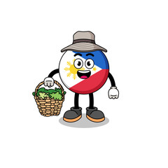 Character Illustration of philippines flag as a herbalist