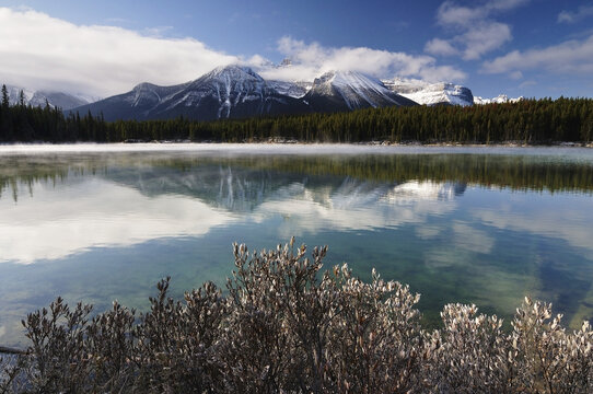 Herbert Lake and Bow Range, Banff National Park, Alberta, Canada
