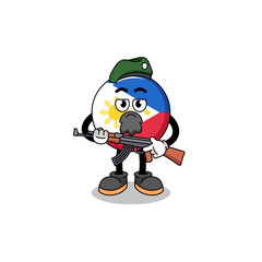 Character cartoon of philippines flag as a special force