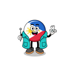 Illustration of philippines flag mascot as a dentist