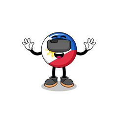 Illustration of philippines flag with a vr headset