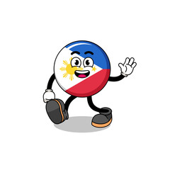 philippines flag cartoon walking