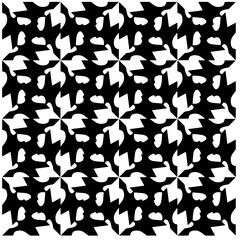 Vector pattern in geometric ornamental style. Black and white abstract background .Seamless repeat pattern.