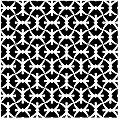 Vector pattern in geometric ornamental style. Black and white abstract background .Seamless repeat pattern.