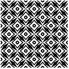 Vector pattern in geometric ornamental style. Black and white abstract background .Seamless repeat pattern.