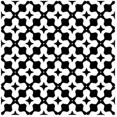 Vector pattern in geometric ornamental style. Black and white abstract background .Seamless repeat pattern.