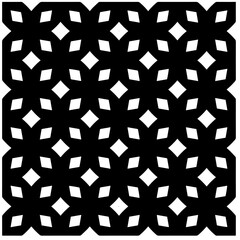 Vector pattern in geometric ornamental style. Black and white abstract background .Seamless repeat pattern.