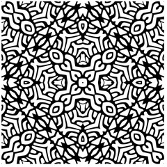 Vector pattern in geometric ornamental style. Black and white abstract background .Seamless repeat pattern.