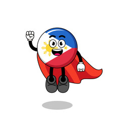 philippines flag cartoon with flying superhero