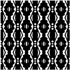 Vector pattern in geometric ornamental style. Black and white abstract background .Seamless repeat pattern.