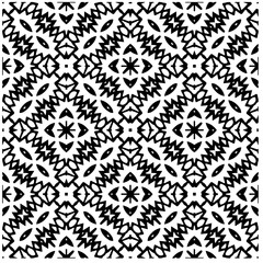Vector pattern in geometric ornamental style. Black and white abstract background .Seamless repeat pattern.