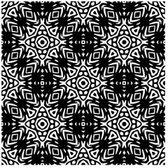Vector pattern in geometric ornamental style. Black and white abstract background .Seamless repeat pattern.