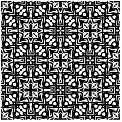 Vector pattern in geometric ornamental style. Black and white abstract background .Seamless repeat pattern.