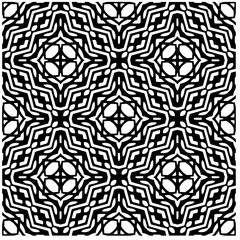 Vector pattern in geometric ornamental style. Black and white abstract background .Seamless repeat pattern.