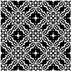 Vector pattern in geometric ornamental style. Black and white abstract background .Seamless repeat pattern.