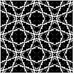 Vector pattern in geometric ornamental style. Black and white abstract background .Seamless repeat pattern.