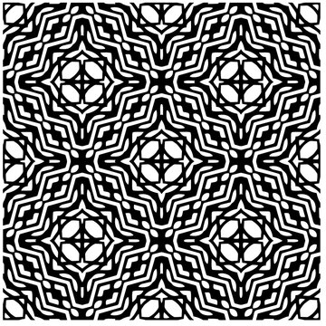 Vector pattern in geometric ornamental style. Black and white abstract background .Seamless repeat pattern. © t2k4
