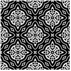 Vector pattern in geometric ornamental style. Black and white abstract background .Seamless repeat pattern.