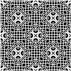 Vector pattern in geometric ornamental style. Black and white abstract background .Seamless repeat pattern.