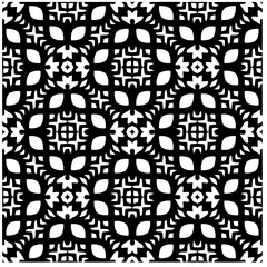 Vector pattern in geometric ornamental style. Black and white abstract background .Seamless repeat pattern.