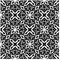 Vector pattern in geometric ornamental style. Black and white abstract background .Seamless repeat pattern.