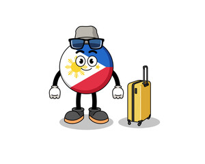 Fototapeta premium philippines flag mascot doing vacation